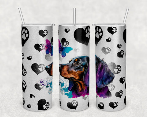 Dachshund Tumbler Wraps Bundle, 20 Oz Skinny Tumbler Dachshund Sublimation Designs, Seamless Dachshund PNG, 5 Designs Sublimation HappyDesignStudio 