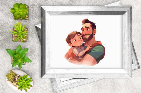 Dad and Daughter Father's Day Clipart Bundle Sublimation Regulrcrative 