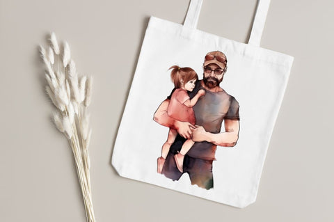Dad and Daughter Father's Day Clipart Bundle Sublimation Regulrcrative 