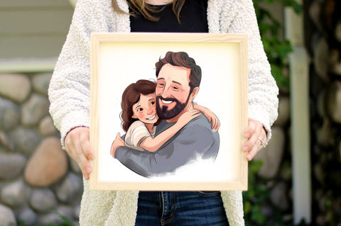 Dad and Daughter Father's Day Clipart Bundle Sublimation Regulrcrative 