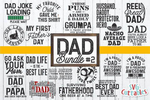 Dad Bundle svg - Father's Day - Funny Dad Shirt Designs SVG Svg Cuttables 