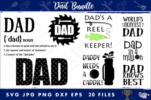 Dad Bundle Svg | Father's Day Quote Shirt Designs SVG Crafty Mama Studios 