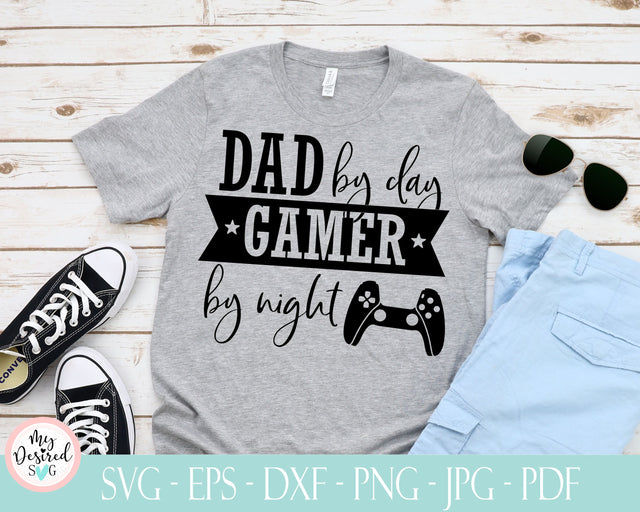 Dad by day Gamer by night SVG, Gaming Gift T-Shirt, Level Unlocked Gamer, Funny Mens, Dad svg, Daddy svg, Father svg, Dad jokes, Cricut SVG SVG MyDesiredSVG 