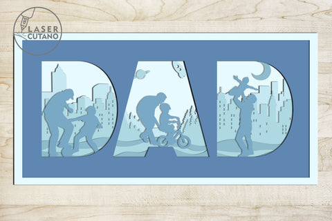 Dad, Fathers Day Multilayer Cut Files for Laser Cut Wood or Cricut, Paper Craft, Sign SVG, 3D Designs SVG LaserCutano 