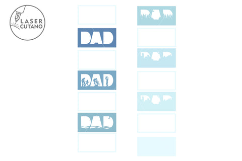 Dad, Fathers Day Multilayer Cut Files for Laser Cut Wood or Cricut, Paper Craft, Sign SVG, 3D Designs SVG LaserCutano 