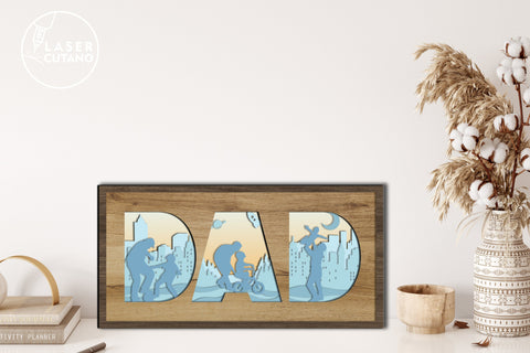 Dad, Fathers Day Multilayer Cut Files for Laser Cut Wood or Cricut, Paper Craft, Sign SVG, 3D Designs SVG LaserCutano 