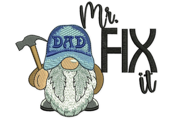 Dad Gnome Embroidery Design, Mr FIX It Embroidery Design, Fathers day Embroidery Design Embroidery/Applique DESIGNS NextEmbroidery 