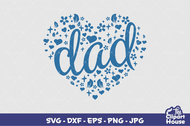 Dad Heart Text SVG The Clipart House 