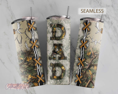 Dad Hunting Tumbler 20 oz Skinny Sublimation, Hunting Dad Tumbler Design Straight and Tapered PNG Sublimation CaldwellArt 