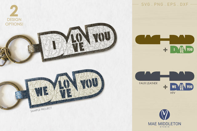 Dad I Love You | Keychain Template SVG Mae Middleton Studio 