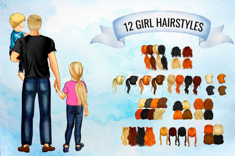 Dad & Kids Family Creator Clipart SVG SvgOcean 