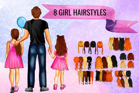 Dad & Kids Family Creator Clipart SVG SvgOcean 