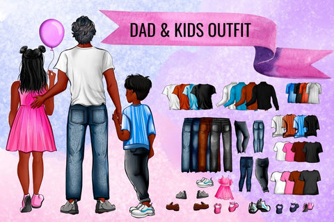 Dad & Kids Family Creator Clipart SVG SvgOcean 