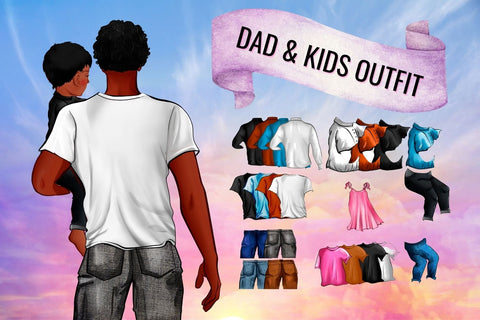 Dad & Kids Family Creator Clipart SVG SvgOcean 