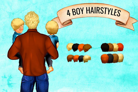 Dad & Kids Family Creator Clipart SVG SvgOcean 