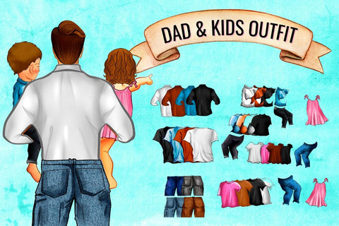 Dad & Kids Family Creator Clipart SVG SvgOcean 