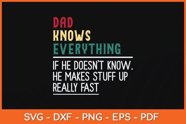 Dad know Everything Father's Day Funny Svg Cutting File SVG Helal 