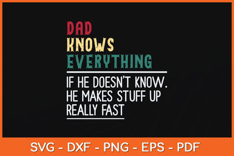 Dad know Everything Father's Day Funny Svg Cutting File SVG Helal 