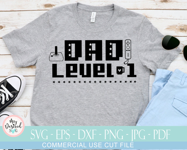 Dad Level SVG, Gamer Dad Svg, New Dad, Father Day Shirt Png, Funny Dad Svg, Gaming Svg, Dad Life Svg, SVG files for Cricut, Dxf, Eps, Jpg SVG MyDesiredSVG 