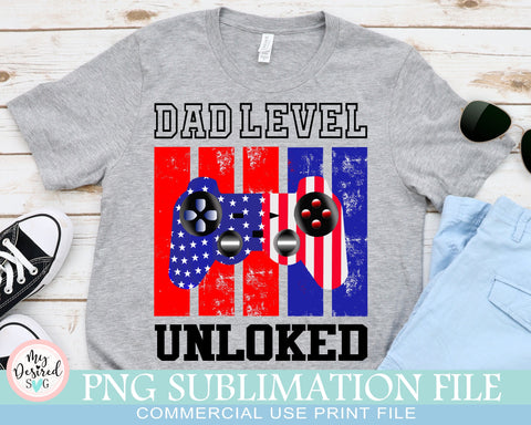 Dad Level Unlocked PNG, Fourth Of July Png, New Dad Shirt, Dad Day Png, 4th Of July Sublimation Design, God Bless The USA PNG, America Png Sublimation MyDesiredSVG 