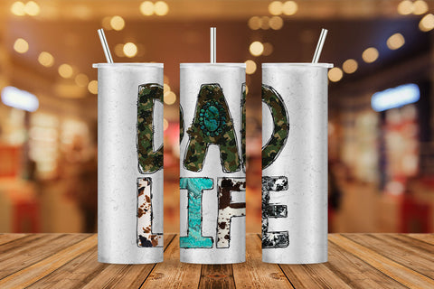 Dad Life Western Cowhide Gemstone Turquoise Fathers Day T shirt Tumbler Design Png Sublimation Files Sublimation DesignDestine 