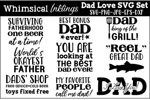 Dad Love SVG Set SVG Whimsical Inklings 