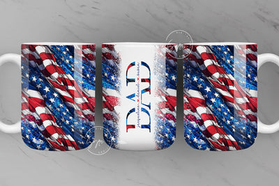 DAD Mug Design, Add Kids Names, USA flag Mug, American flag, 4th of July, Patriotic Mug, Dad Gift PNG, fathers day gift, 15 oz and 11 oz mug Sublimation Syre Digital Creations 
