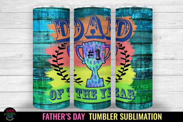 Dad of the Year I Father's Day Tumbler Sublimation Design Sublimation Happy Printables Club 