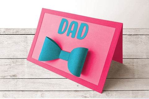 Dad or Daddy 3D Bow Tie Card SVG 3D Paper Risa Rocks It 