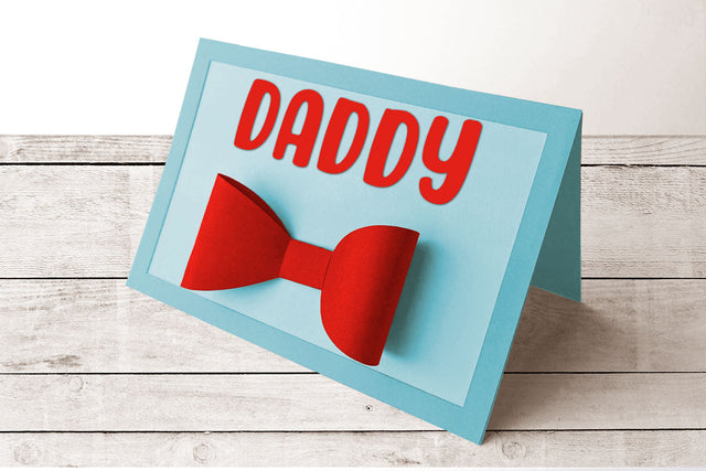 Dad or Daddy 3D Bow Tie Card SVG 3D Paper Risa Rocks It 