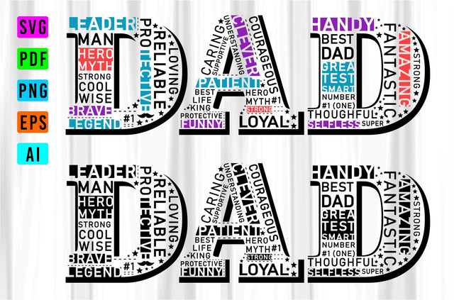 Dad Quote Typography SVG, Fathers Day Quotes T Shirt & Mug Designs SVG Files SVG D2PUTRI Designs 