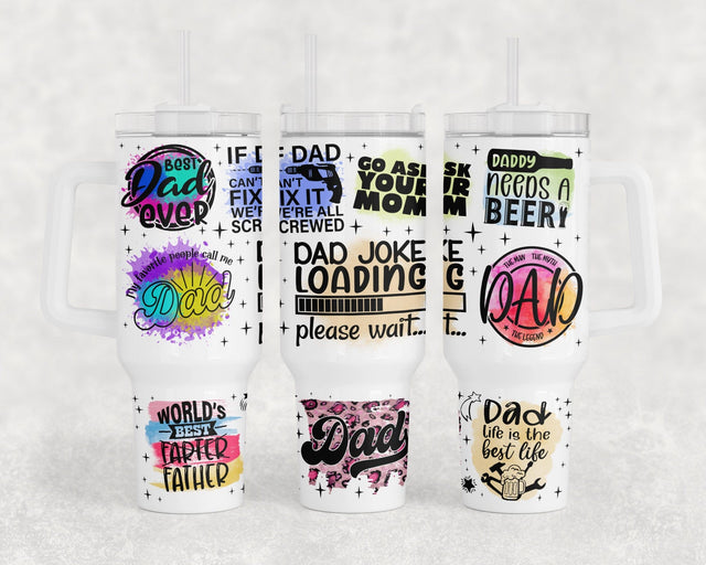 Dad Quotes 40oz Tumbler Wrap, Father 40oz Quencher Tumbler Sublimation Design, Dad 40oz Tumbler PNG File Sublimation HappyDesignStudio 