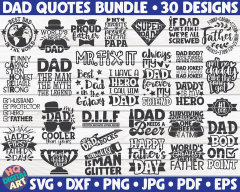 Dad quotes SVG Bundle | 30 designs SVG HQDigitalArt 