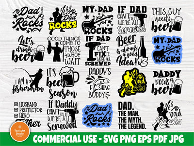 Dad Quotes SVG Bundle, Fathers Day Svg, Dad Shirt SVG TonisArtStudio 