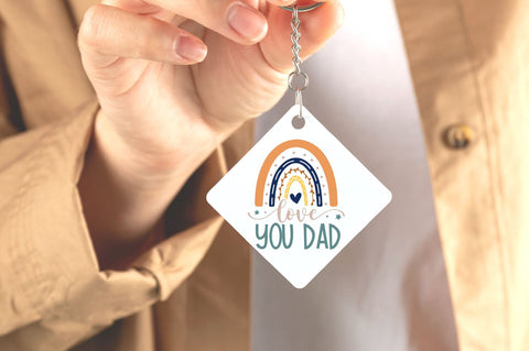 Dad Rainbow Keychain SVG Bundle SVG DESIGNS DARK 