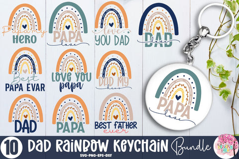 Dad Rainbow Keychain SVG Bundle SVG DESIGNS DARK 