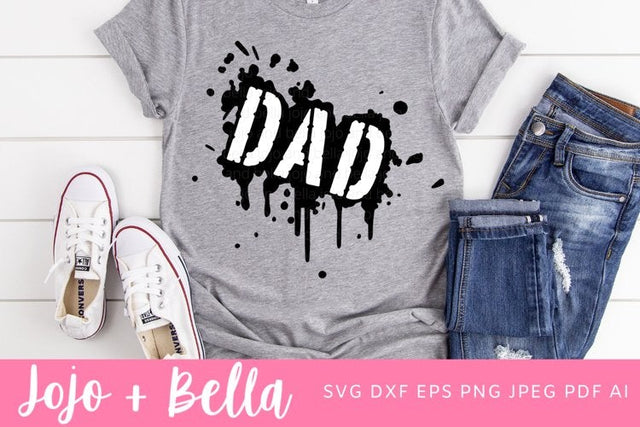 Dad Splat Svg, Fathers Day Svg, Dad Svg, Dad t shirt svg, Gift, Dad Appreciation, Dad, Cricut, Silhouette, Family Svg, paint splat svg SVG Jojo&Bella 