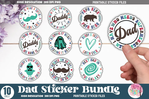 Dad Sticker Bundle Sublimation DESIGNS DARK 