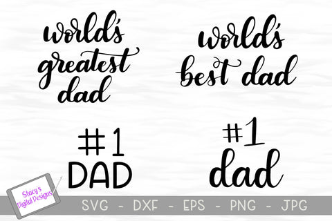 Dad SVG Bundle - 4 Handlettered Dad SVG Designs SVG Stacy's Digital Designs 