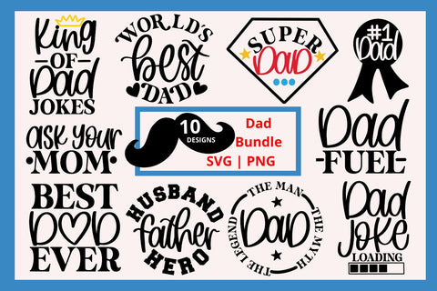 Dad svg bundle, father's day svg, dad quote svg, funny dad svg, gift for dad svg, dad shirt svg, dad mug svg, dad life svg,best dad ever svg SVG AnitaAlyiaLettering 