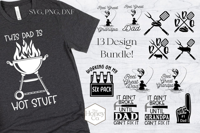 Dad SVG Bundle PNG DXF Fathers Day Grandpa Gift Grilling Fishing SVG The Honey Company 