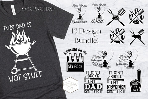 Dad SVG Bundle PNG DXF Fathers Day Grandpa Gift Grilling Fishing SVG The Honey Company 