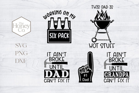 Dad SVG Bundle PNG DXF Fathers Day Grandpa Gift Grilling Fishing SVG The Honey Company 