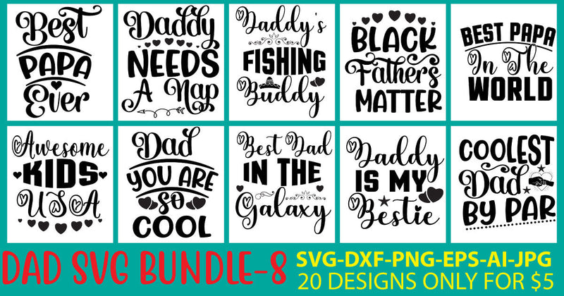 Dad Svg Bundle SVG Syaman 
