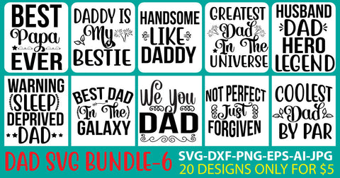 Dad Svg Bundle Vol. 4 SVG Syaman 