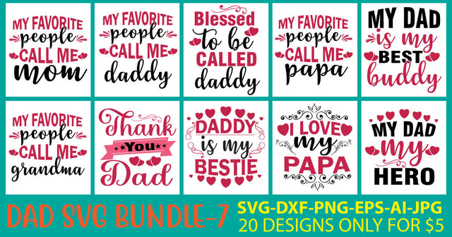 Dad Svg Bundle Vol. 5 SVG Syaman 