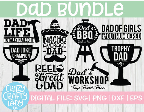 Dad SVG Cut File Bundle SVG Crazy Crafty Lady Co. 