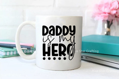 Dad SVG Design, Daddy is my hero SVG FiveStarCrafting 