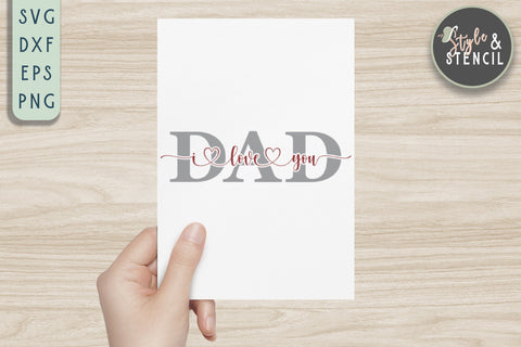 Dad SVG | Split Monogram | I love you Dad SVG Style and Stencil 