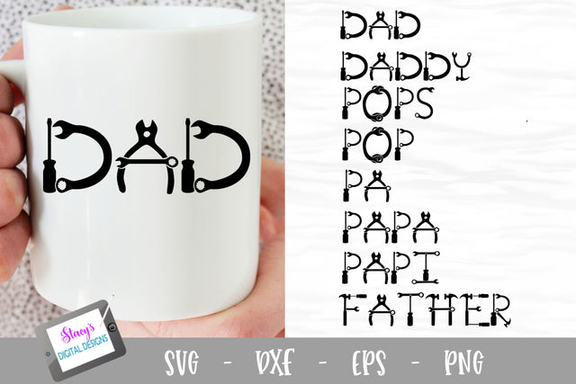 Dad SVG - Tools - 8 names for father SVG Stacy's Digital Designs 